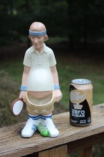 Vintage 1980s Sittre Ceramic Naughty Tennis Player Cactus Planter 12