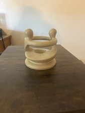 Vintage Hand-Carved Soapstone Unity Candle Holder - African Circle of Friends picture