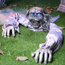 Halloween Zombie Groundbreaker Light Up Eyes Creepy Sound Graveyard Yard Decor picture