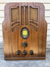 Antique 1935 Philco Model 610 Wood Superheterodyne Tombstone Tube Radio WORKS picture