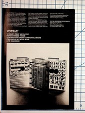 VOTRAX Voice Synthesizer Vintage Print Ad 1970s Detroit Tech Ephemera picture