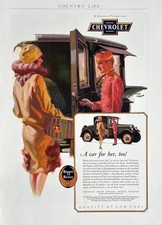 1928 Ad (10  X 14 inches) Chevrolet Coupe Fred Mizen Art picture