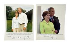 Set Of 2 Signed Photos George W. And Laura Bush Virginia Campaign picture