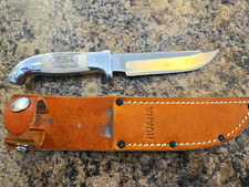 Ruana Fixed Blade Hunting Knife Stag Handle Clip Point Full Tang w/ Sheath picture