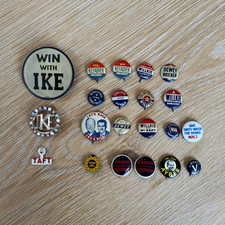 Vintage Political Campaign Pinback Buttons Lot - Ike Coolidge Harding Taft Nixon picture