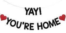 Yay You're Home Banner - Welcome Back to Home Sign, Family Reunion Party Bu... picture