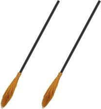 Bulk 2-Pack Black Witch Broomsticks - Ideal for Halloween Costumes and Parties picture
