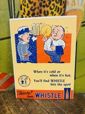 VINTAGE 1941 WHISTLE ORANGE SIGN COCA COLA COKE 7UP PEPSI ORANGE CRUSH DR PEPPER picture