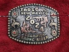 Bronc Riding☆X~TREME☆2024☆RODEO CHAMPION TROPHY BUCKLE☆Taos New Mexico☆RARE☆690 picture