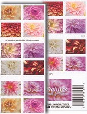 2025 SHEET OF 20 FIRST CLASS LETTER STAMPS DAHLIAS picture