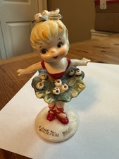 Vintage Lefton Ceramic Christmas Little Miss Mistletoe Figure picture
