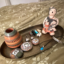 Navajo Indian Lot 12pc Mixed Lot 925 Silver Turquoise Pendant Necklace Pottery picture