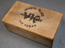 Vintage Imperial Palace Las Vegas VIP Player Wood Box Dragon Joker Dice USA 1990 picture