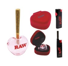 NEW Raw Glass Pink Heart Cone Holder + raw PHOENIX LIGHTER+raw extendo Lighter picture