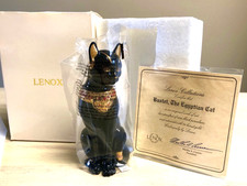 Lenox Bastet Black Porcelain Egyptian Goddes Cat 1995 24K Trim NIB + COA RARE picture