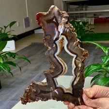 1.76LB Natural Stripe Agate Slice Quartz Crystal Slab Ore Specimen picture