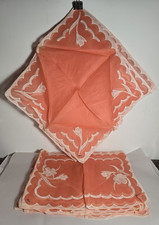 MCM Chinese Hand Embroidered Placemats Napkins & Runner Set 17 pcs picture