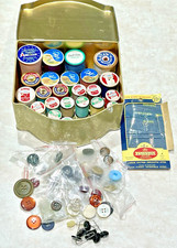 VTG Spools Sewing Thread Various Colors/Brands Buttons/Needles Victorian Tin picture