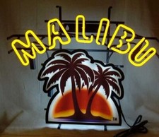 US STOCK Vintage Malibu Rum Neon Sign Light 20