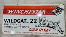 WINCHESTER WILDCAT 48 X  24 INCHES  ENAMEL SIGN picture