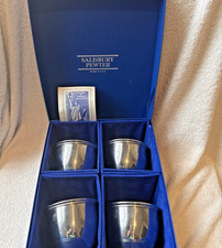 4 Salisbury Pewter Cups - 3 Images of America - in Box Made in USA picture