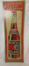 Vtg Nichol Kola Tin Sign 5¢ Advertising America's Taste Sensation Twice As Good picture