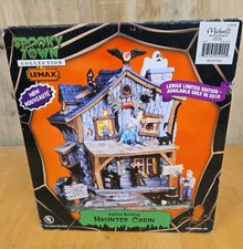 Spooky Town Lemax Haunted Cabin #05004 RETIRED 2010 Tested W/Box New Opened Box picture