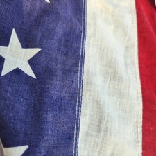 Vintage AMERICAN FLAG 48 stars 1940's 50's 3'x5' Cotton Mid-Century Americana  picture