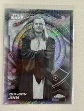 2026 Topps Chrome Star Wars - Qui-Gon Jinn Black and White Shimmer, Card #178 picture
