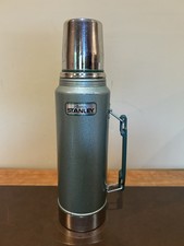 Grandpa’s Thermos Vintage USA Made Aladdin Stanley Green 1 Quart Vacuum A- 944DH picture