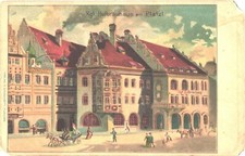 Munich Germany Hofbräuhaus am Platzl Brewery Undivided Back Postcard 1906 Posted picture