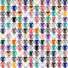 Nuenen 200 Pieces Valentine Heart Shaped Crystal Bulk 0. 8 Inch Worry Stones ... picture