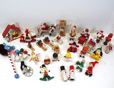VTG Wooden Christmas Ornaments Lot of 29 Santa Snowman Toys + Germany /Taiwan picture