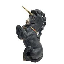 Windstone Editions Black Unicorn With Gold Horn Signed Pena Rare 1989 Edition picture