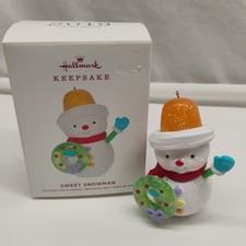 NOS Hallmark Keepsake SWEET SNOWMAN Christmas Tree Ornament Gumdrop picture