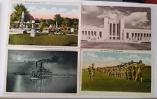 4 Vtg Antique Postcards Mixed Views MN IN Military WW1 Era Posted Unposted Lot picture