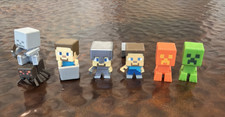 Minecraft Mini-Figure Lot 6 Creator Steve Mini Figure Mojang Creeper Cake Topper picture