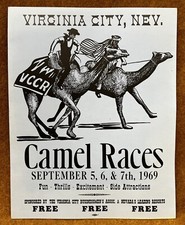 Vintage 1969 Virginia City, Nevada Camel Races ORIGINAL Poster Advertisement picture