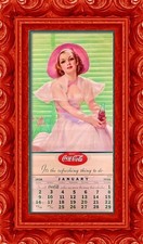 😲 VINTAGE ORIGINAL 1938 COCA COLA 12 MONTH PINUP GIRL CALENDAR COKE POSTER ART picture