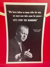 Vintage 1968 Political Campaign Advertising Poster Stop The Bombing In Vietnam picture
