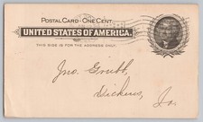 Postal Card 1899 Remittance of $4 from Grubb Dickson Iowa to Haley & Co. Z1094 picture