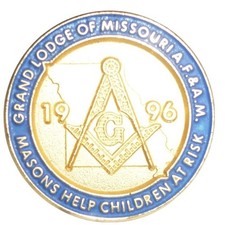 1996 Grand Lodge of Missouri AF&AM Masonic Pin - Masons Help Children At Risk picture