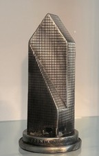 Vintage Fountain Place Dallas Texas 1990s Pewter Architectural Replica Building picture