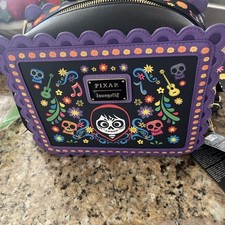 Loungefly Disney Pixar Coco Miguel Calavera Floral Skull Crossbody Bag NWT picture