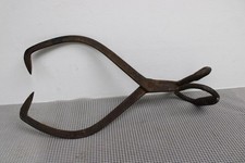 Vintage Large Ice Block Cast Iron Tongs picture