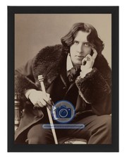 OSCAR WILDE PORTRAIT 1880S VICTORIAN STYLE MAN 8X10 FRAMED PHOTO picture