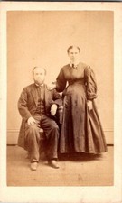 Older Civil War Era Couple, c1860s CDV Photo, #5016 picture