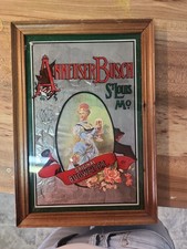 Vintage Anheuser-Busch Budweiser Mirror Sign, St. Louis MO, Framed Wall Art picture