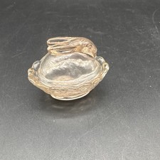 Vintage 1978 Boyd Glass Bunny on Nest Mini Covered Salt Cellar Mark B Diamond picture