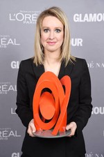 Honoree Elizabeth Holmes poses backstage with her award at the 201 - Old Photo picture